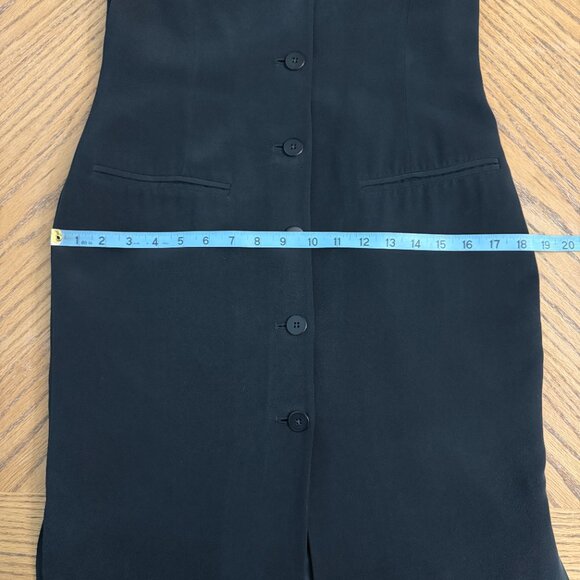 Patrick Collection Long Black Silk Vest Full Length With Side Slits Size 4 - Picture 10 of 11